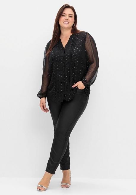sheego by Joe Browns Chiffonbluse mit eingewebten Glanzfäden - schwarz gemustert sheego Online Outlet