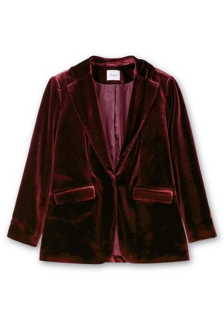 sheego Samtblazer mit 1-Knopf-Verschluss, taillierte Form - bordeaux sheego Exklusive Angebote