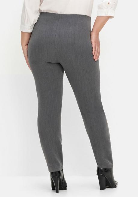 sheego Schmale Hose mit Schlupfbund, in melierter Optik - anthrazit meliert sheego Kauf eins, bekomm eins gratis