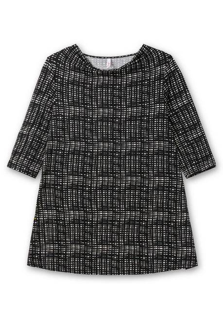 sheego Longshirt mit Print und Wasserfall-Ausschnitt - schwarz-weiß sheego Tägliche Deals