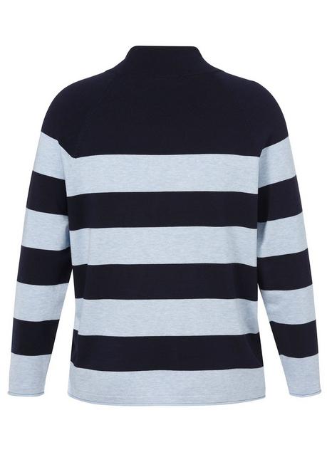 VIA APPIA DUE Gestreifter Pullover mit Tunnelzug am Stehkragen - indigo gestreift sheego Kostenlose Rückgabe