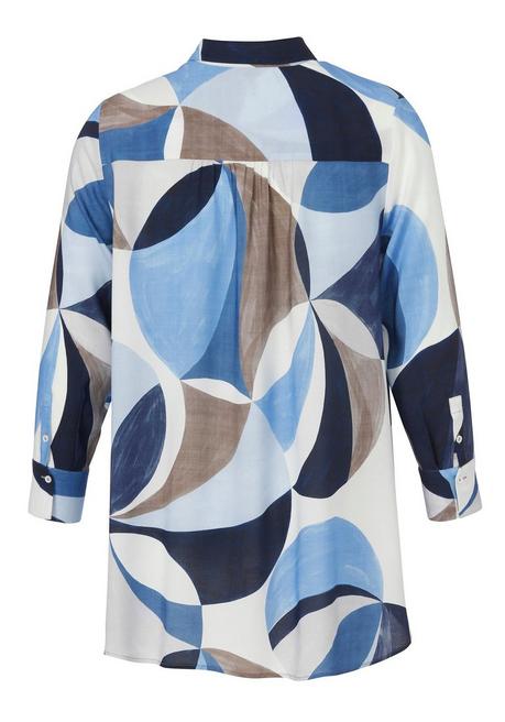 VIA APPIA DUE Hemdbluse mit grafischem Alloverprint - indigo gemustert sheego Begrenzte Freigabe