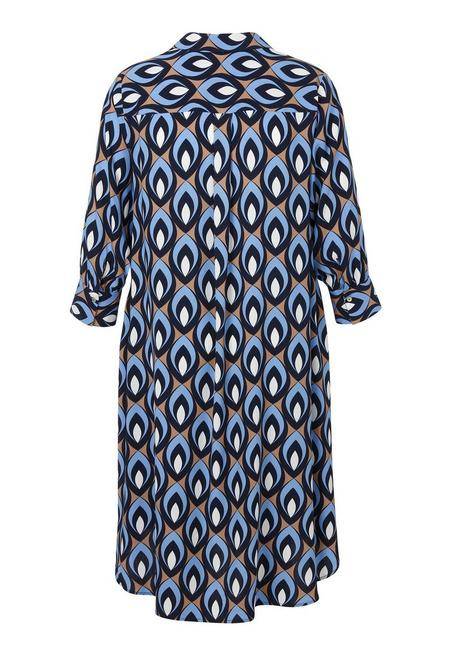 VIA APPIA DUE Midikleid mit Hemdkragen und 3/4-Ärmeln - indigo gemustert sheego JETZT KAUFEN