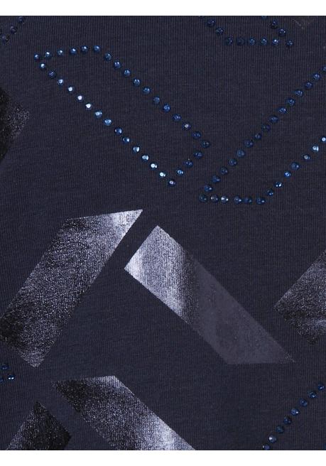 VIA APPIA DUE Langarmshirt mit glitzerndem Folienprint - indigo gemustert sheego Letzte 2 Tage