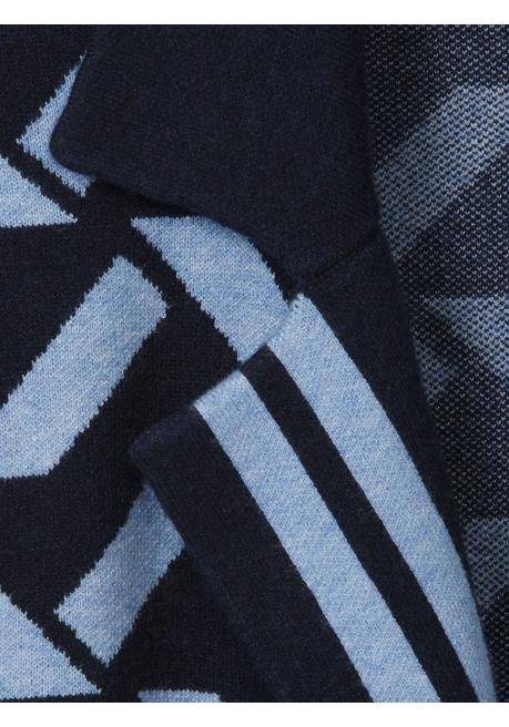 VIA APPIA DUE Offener Strickmantel im Jacquardmuster - indigo gemustert sheego Letzter Tag
