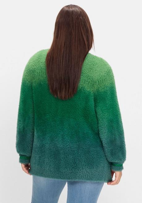sheego by Joe Browns Strickjacke im Farbverlauf, aus Flausch-Garn - grün-blau sheego Sonderangebot der Fabrik