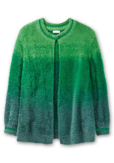 sheego by Joe Browns Strickjacke im Farbverlauf, aus Flausch-Garn - grün-blau sheego Sonderangebot der Fabrik