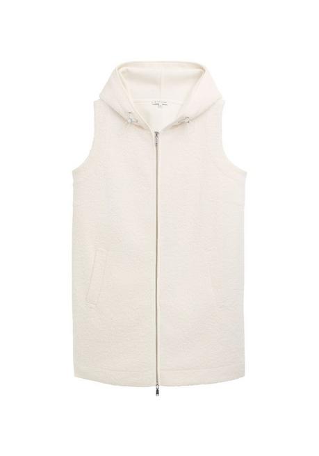 TOM TAILOR Plus Teddyweste in Longform, mit Kapuze - offwhite sheego Bis zu 55% Rabatt