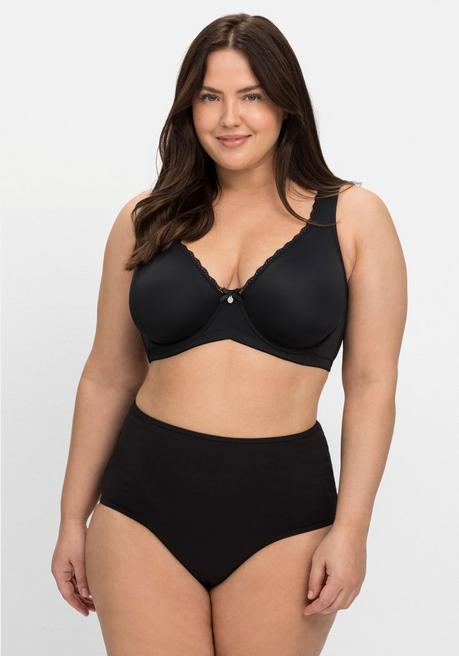 sheego Doppelpack Bügel-BHs mit Spitzenborten - schwarz+weiß sheego Discount Store für neue Produkte