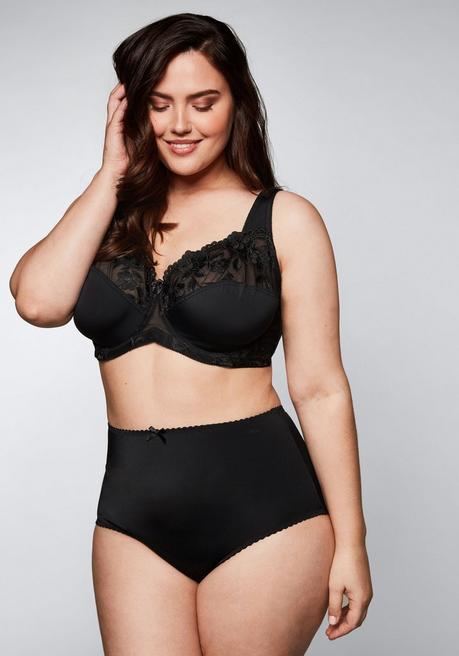 sheego Bügel-BH mit leicht transparenter Spitze - schwarz sheego
