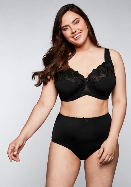 sheego Bügel-BH mit leicht transparenter Spitze - schwarz sheego Black Friday Preise