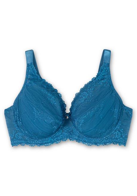 sheego Bügel-BH mit Spitze und breiten Trägern - blau sheego Rabatte dieses Monats