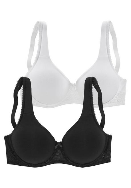 NUANCE Doppelpack T-Shirt BHs - schwarz+weiß sheego Auslauf