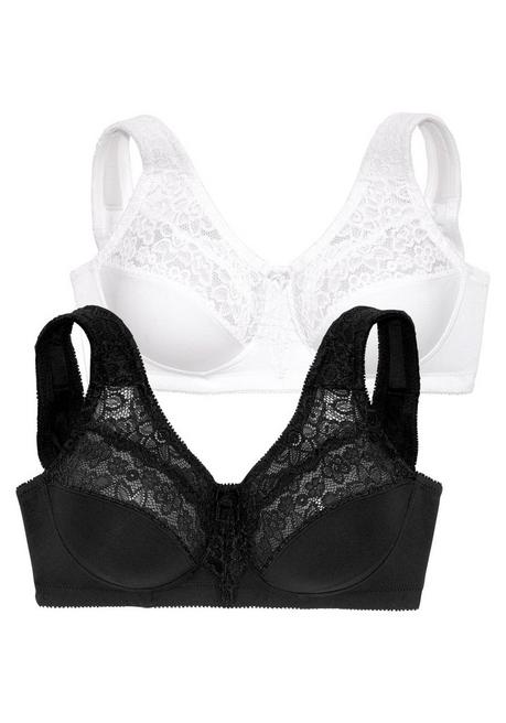 PETITE FLEUR Doppelpack Entlastungs-BHs mit Spitze - schwarz+weiß sheego im Angebot