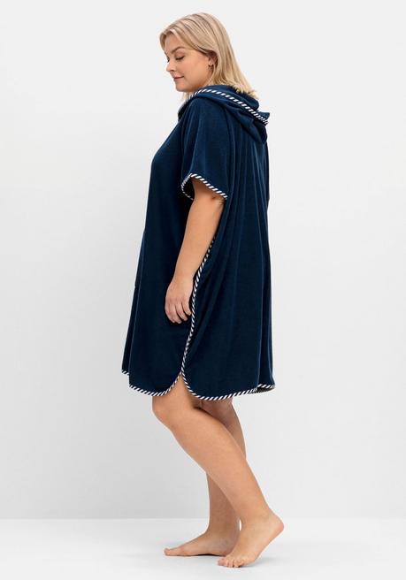 sheego Bade-Poncho mit Kapuze, aus Frottee - marine sheego Blitzverkäufe
