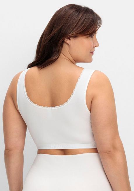 sheego Doppelpack Bustiers mit Spitzenbesatz - marine+weiß sheego Limitierter Zeitrabatt