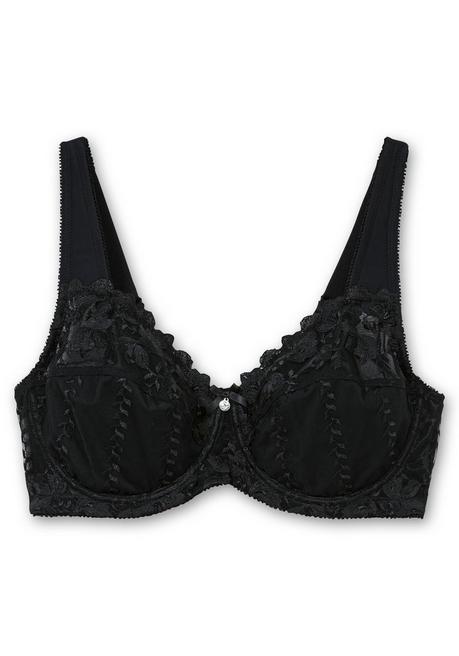 sheego Spitzen-BH mit Bügeln und wattierten Cups - schwarz sheego Fabrik Onlineshop