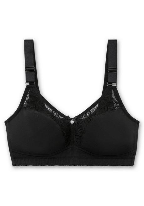 sheego Bügelloser BH mit Spitze und wattierten Cups - schwarz sheego Rabatt