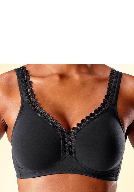 PETITE FLEUR Soft-BH - weiß+schwarz sheego Weihnachtsangebot