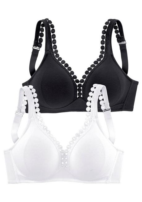 PETITE FLEUR Soft-BH - weiß+schwarz sheego Weihnachtsangebot