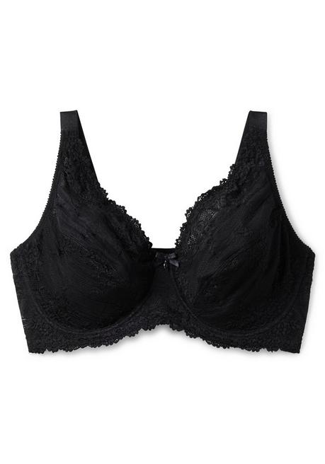 sheego Bügel-BH mit Spitze und breiten Trägern - schwarz sheego Osterangebot