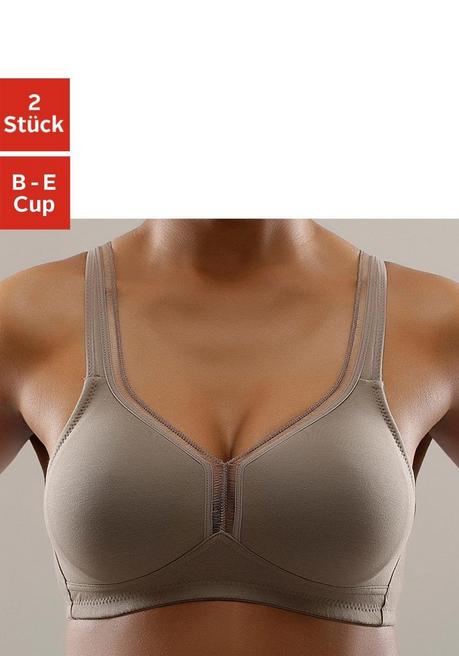 PETITE FLEUR T-Shirt-BH - taupe+weiß sheego Top Angebot
