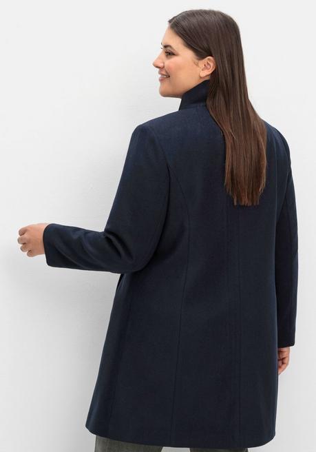 sheego Kurzmantel mit asymmetrischem Kragen - tiefblau sheego Tägliche Deals