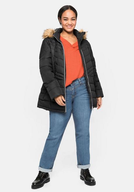 sheego Steppjacke mit abnehmbarer Kapuze - schwarz sheego Riesige Ersparnisse