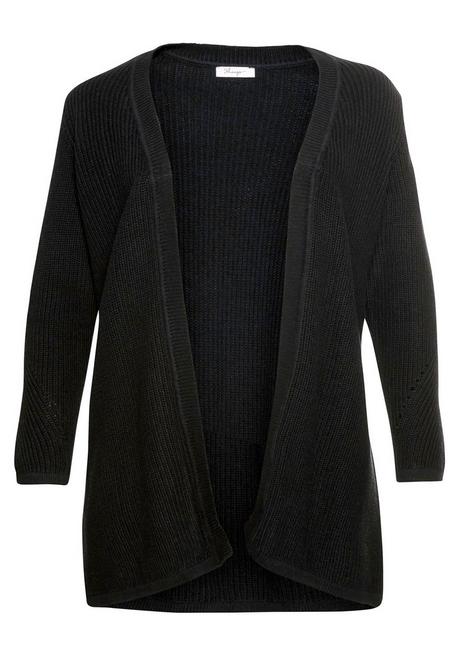 sheego Cardigan aus Grobstrick, in offener Form - schwarz sheego Tiefpreis