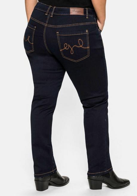 sheego Schmale Stretch-Jeans im 5-Pocket-Stil - blue black Denim sheego Super Sparpreis