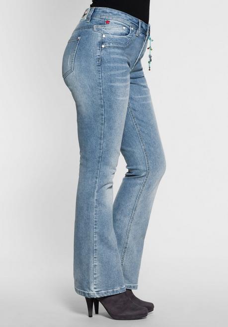 sheego by Joe Browns Bootcut Stretch-Jeans im Used-Look - light blue Denim sheego Wochenangebot
