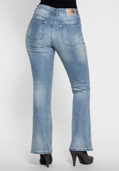 sheego by Joe Browns Bootcut Stretch-Jeans im Used-Look - light blue Denim sheego Wochenangebot