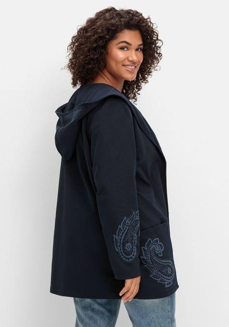 sheego by Joe Browns Leichte Kapuzensweatjacke mit Paisleydruck - dunkelblau sheego Letzte 3 Tage