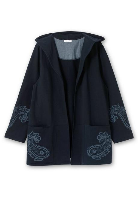sheego by Joe Browns Leichte Kapuzensweatjacke mit Paisleydruck - dunkelblau sheego Letzte 3 Tage
