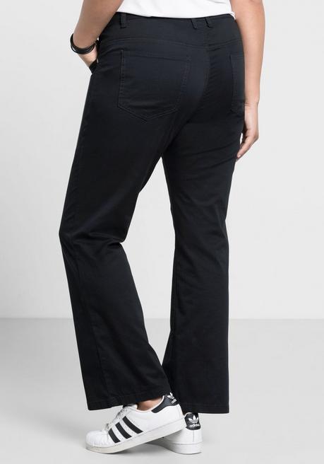 sheego Bootcut-Hose aus elastischem Baumwoll-Twill - schwarz sheego Online