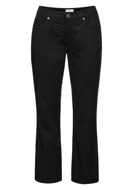 sheego Bootcut-Hose aus elastischem Baumwoll-Twill - schwarz sheego Online