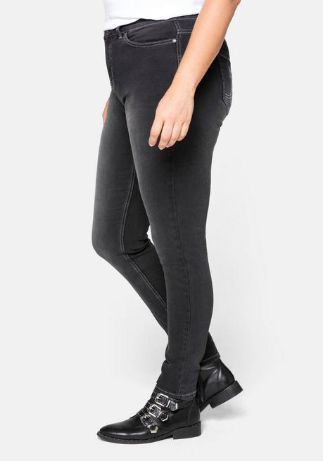 sheego Skinny Power-Stretch-Jeans in 5-Pocket-Form - black Denim sheego Outlet