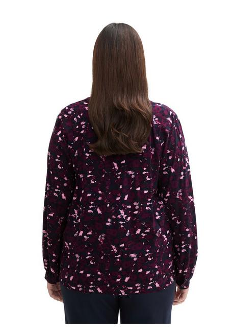 TOM TAILOR Plus Bluse mit V-Schlitz und Alloverprint - beere gemustert sheego Hotsell