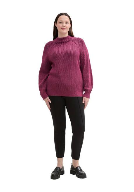 TOM TAILOR Plus Pullover im Rippstrick, mit Stehkragen - beere sheego im Angebot