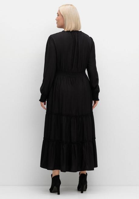 sheego by Joe Browns Maxikleid mit Smokbund und Volantrock - schwarz sheego Günstiger Verkauf
