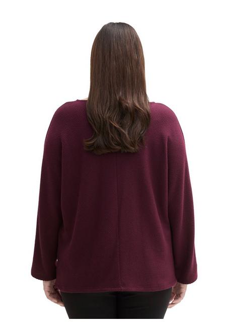 TOM TAILOR Plus Langarmshirt in Rippstruktur, mit Fledermausärmeln - beere sheego Fabrik Onlineshop