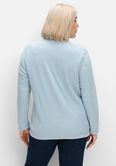 sheego Kuschelige Fleecejacke mit Reißverschluss - bleu sheego Begrenztes Angebot