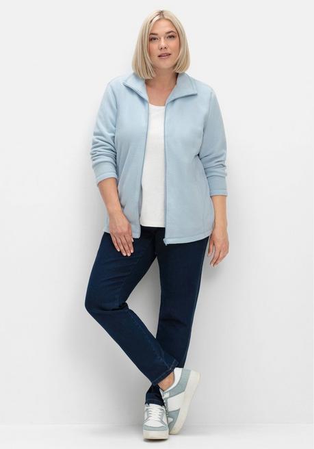 sheego Kuschelige Fleecejacke mit Reißverschluss - bleu sheego Begrenztes Angebot