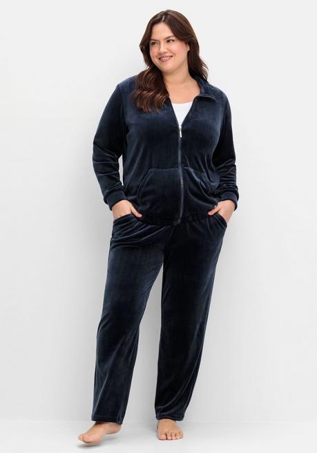 sheego Nicki-Hausanzug aus Jacke und Hose - nachtblau sheego Muttertagsangebot