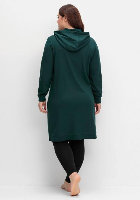 sheego Kniefreies Kapuzensweatkleid mit Kängurutasche - tiefgrün sheego Valentinstagsangebot