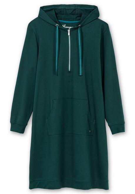sheego Kniefreies Kapuzensweatkleid mit Kängurutasche - tiefgrün sheego Valentinstagsangebot