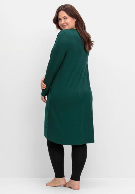 sheego Kleid aus Interlock, mit verlängerter Rückenpartie - tiefgrün sheego Neueste Mode