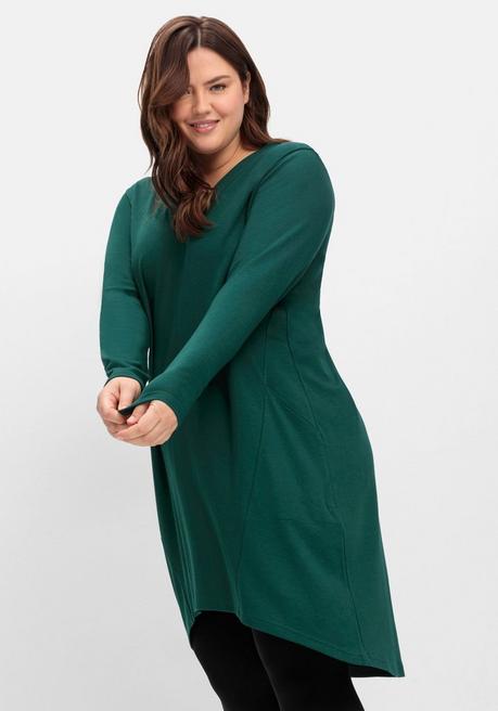 sheego Kleid aus Interlock, mit verlängerter Rückenpartie - tiefgrün sheego Neueste Mode