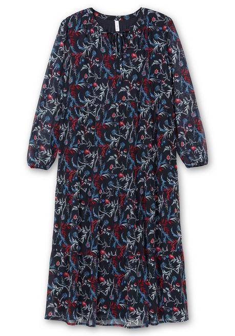 sheego Chiffonkleid in Maxilänge, mit Alloverprint - tiefblau gemustert sheego Große Rabatte