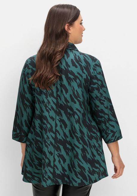 sheego Bedruckte Bluse in schwingender A-Linie - schwarz gemustert sheego Neuheiten